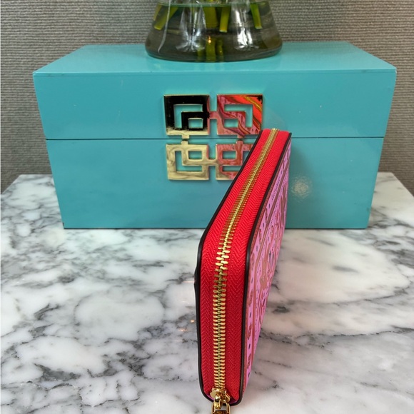 NWT Kate Spade Rare Boutique Bandana Embossed Floral Pink Morgan Zip Wallet - Picture 4 of 7